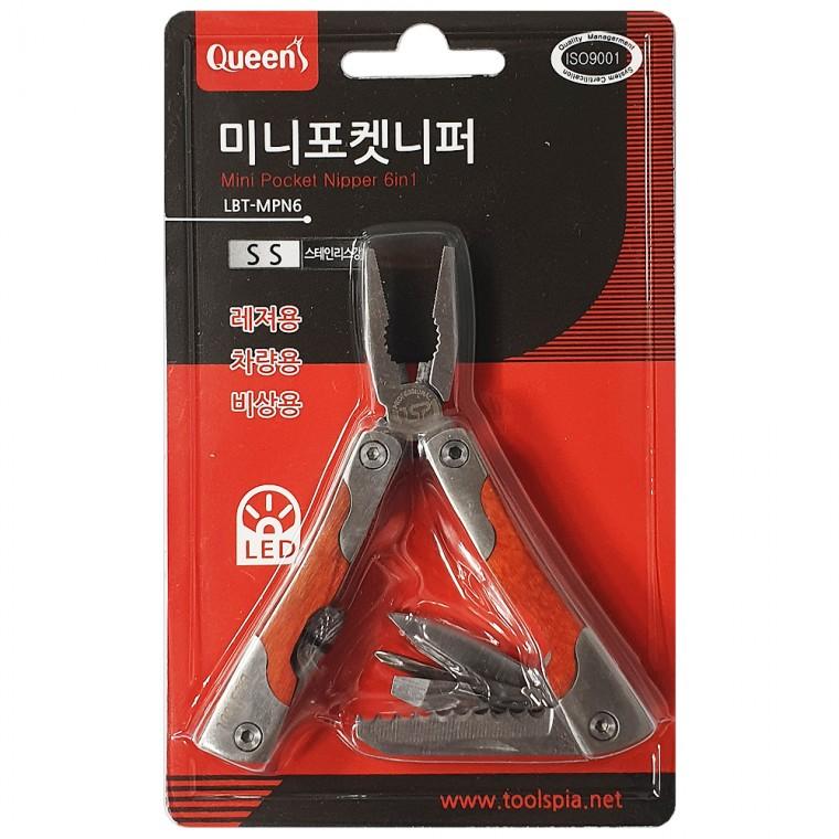 퀸즈 미니 포켓 니퍼(LBT-MPN6) 다용도 수공구 플래시