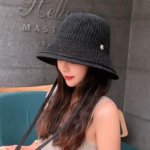 은창]네잎 플라워 러블리 매듭 선캡 벙거지 모자 선캡 모자 썬캡 여름 왕골 여름 자외선차단 휴가