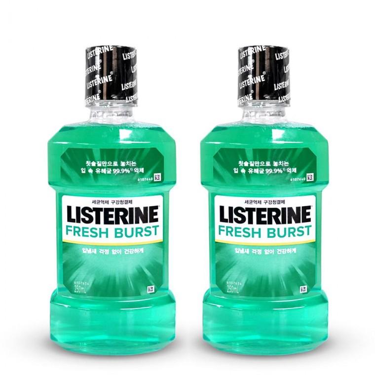 리스테린 후레쉬버스트 스피어 민트향 입냄새제거 구강청결제 가글 250ml 2개
