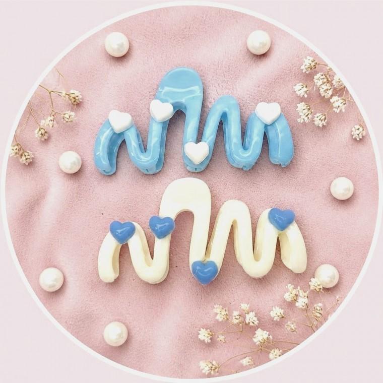 [별별창고] 10.5cm 물결 집게핀 올림머리 대왕 하트 집게삔 빅사이즈 긴머리 숱많은머리 반머리