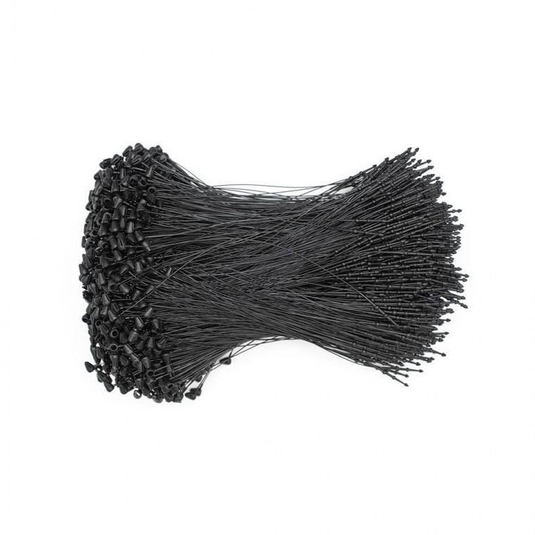블랙 PP 택끈 뾰족 라벨끈 행택고리 1000개 13cm