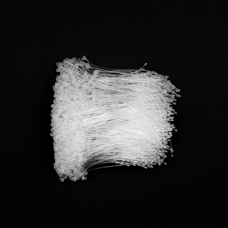 투명 PP 택끈 뾰족 라벨끈 행택고리 1000개 9cm