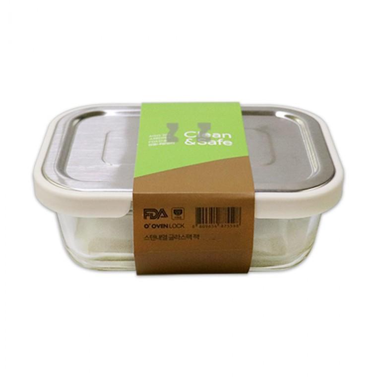 스텐 내열 글라스팩 직4호 1520ml-H/스텐뚜껑/내열유리/밀폐용기/반찬통
