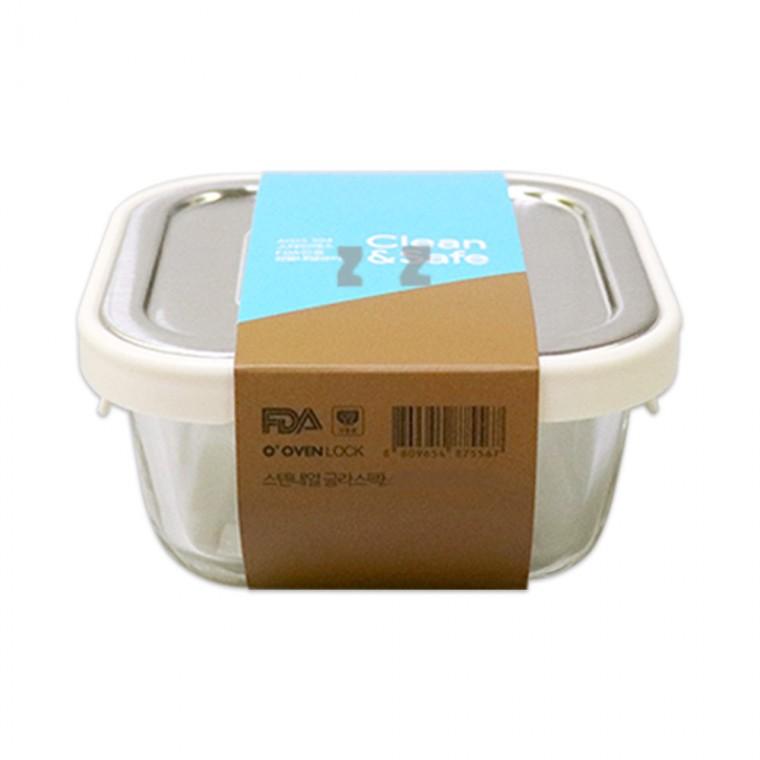 스텐 내열 글라스팩 정3호 800ml-H/스텐뚜껑/내열유리/밀폐용기/반찬통