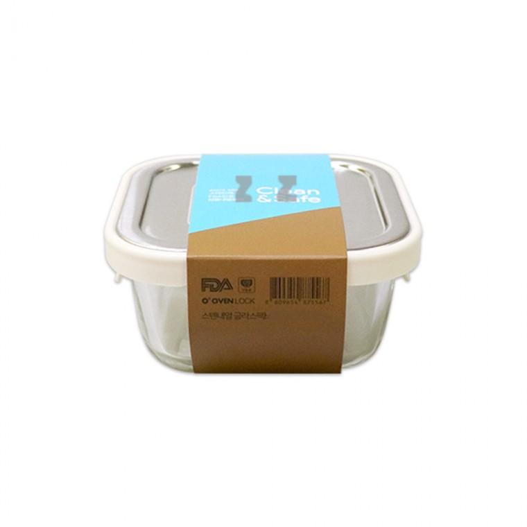 스텐 내열 글라스팩 정1호 320ml-H/스텐뚜껑/내열유리/밀폐용기/반찬통
