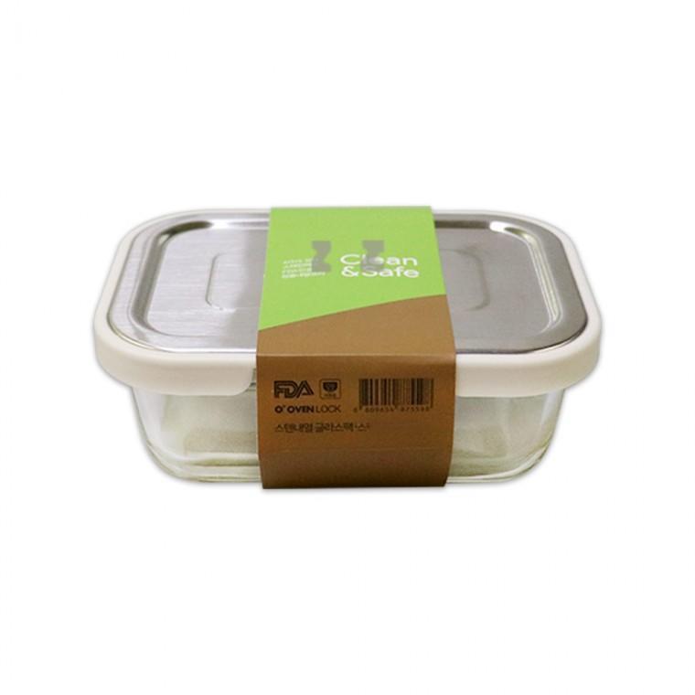 스텐 내열 글라스팩 직3호 1040ml-H/스텐뚜껑/내열유리/밀폐용기/반찬통