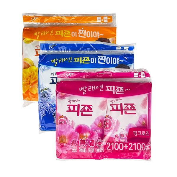 피죤 리필 2100ml +2100ml -TJ 섬유유연제 액체세제 빨래 세탁 세탁세제