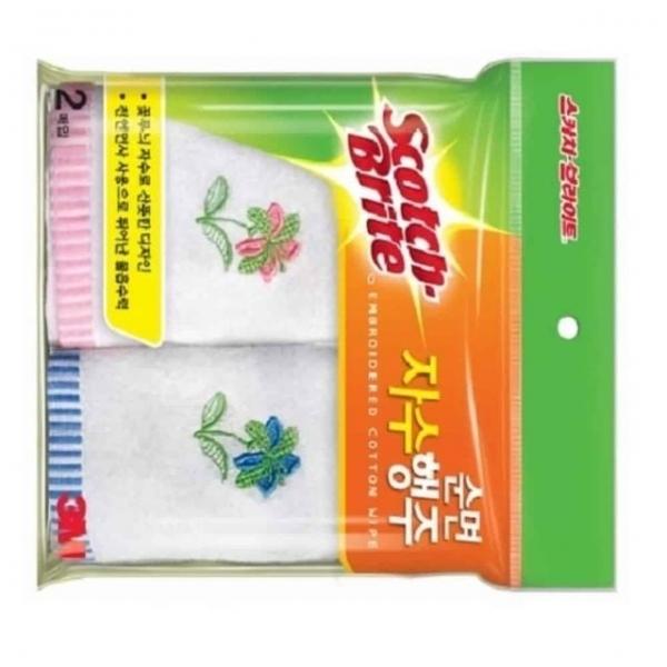 3M 자수행주 2매입 위생행주 업소용행주