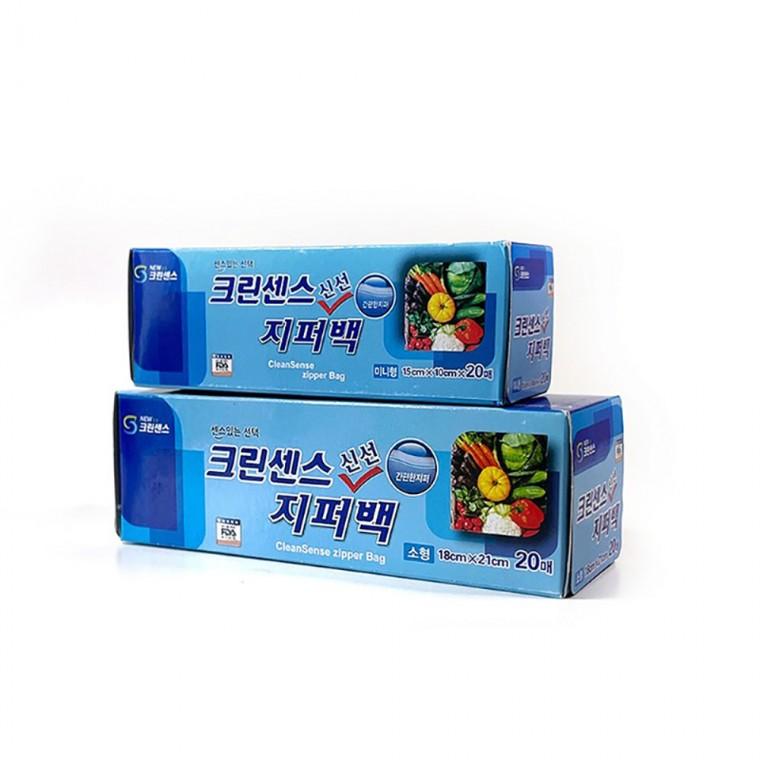 우리크린 신선 지퍼백 미니/소1P 시리즈-냉장 냉동 내열 밀봉 지퍼락 후레쉬 다용도 신선하게보관 강력잠금