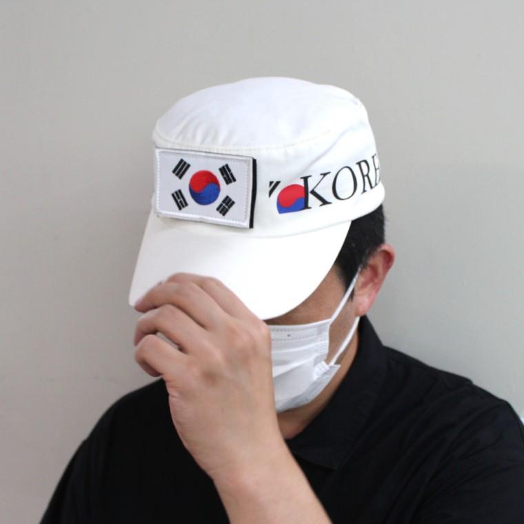 자수 태극기 와펜 패치 흰색
