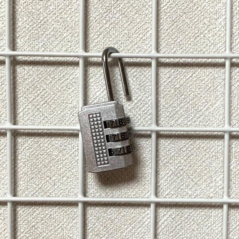 3자리 다이얼 번호키 자물쇠 실버 소