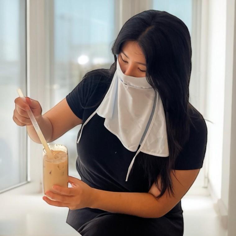 얼굴 햇빛가리개 햇볕차단 마스크 블루