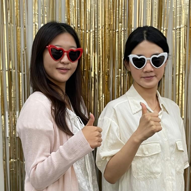 뿔테 인싸 하트 선글라스 안경 레드