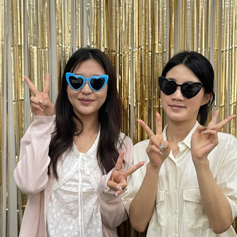 뿔테 인싸 하트 선글라스 안경 블루