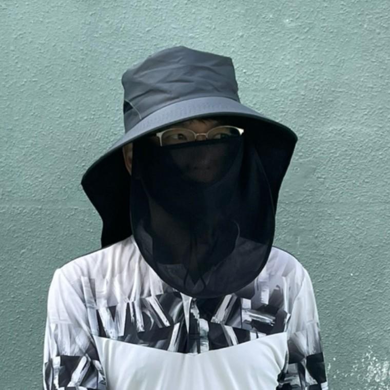 얼굴 뒷목 햇빛가리개 모자 다크그레이