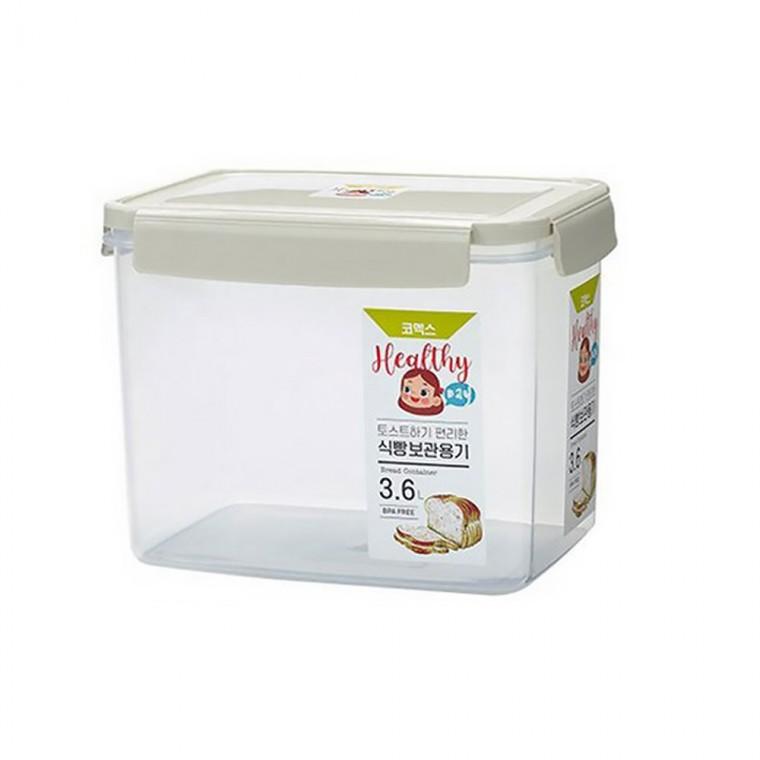 국내생산 코멕스 식빵 밀폐용기 3.6리터 다용도 밀폐용기