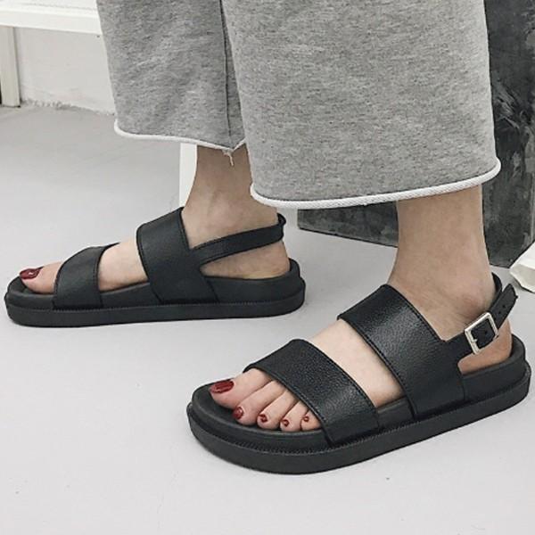 여성 슈즈 데일리 투라인 쿠션 버클 캐주얼 샌들