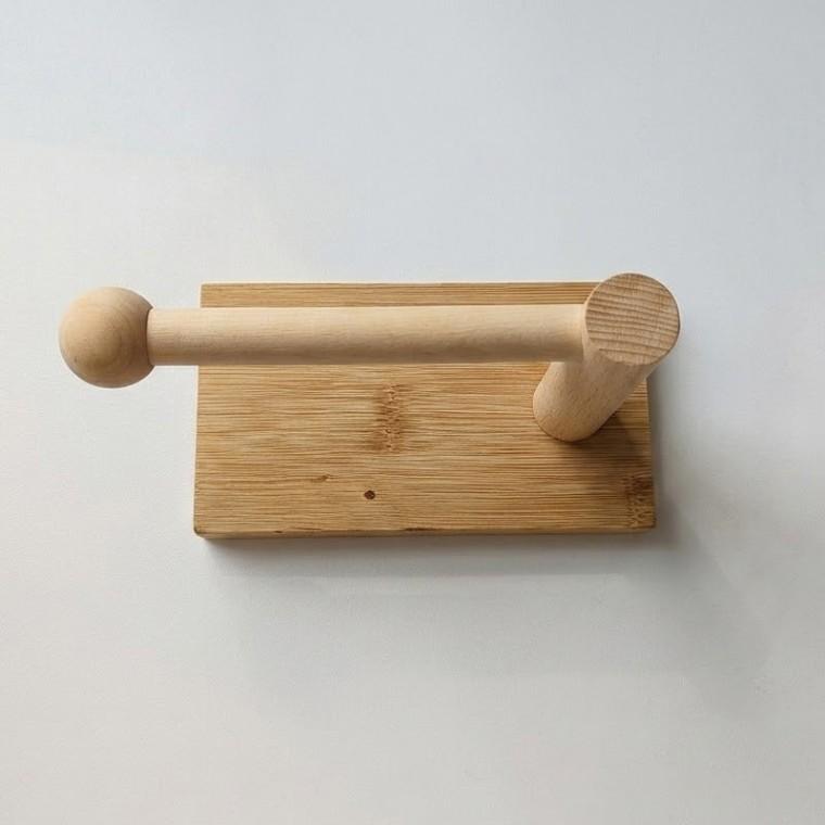 원목 휴지걸이 내추럴 우드 롤 화장지걸이 DD-13481