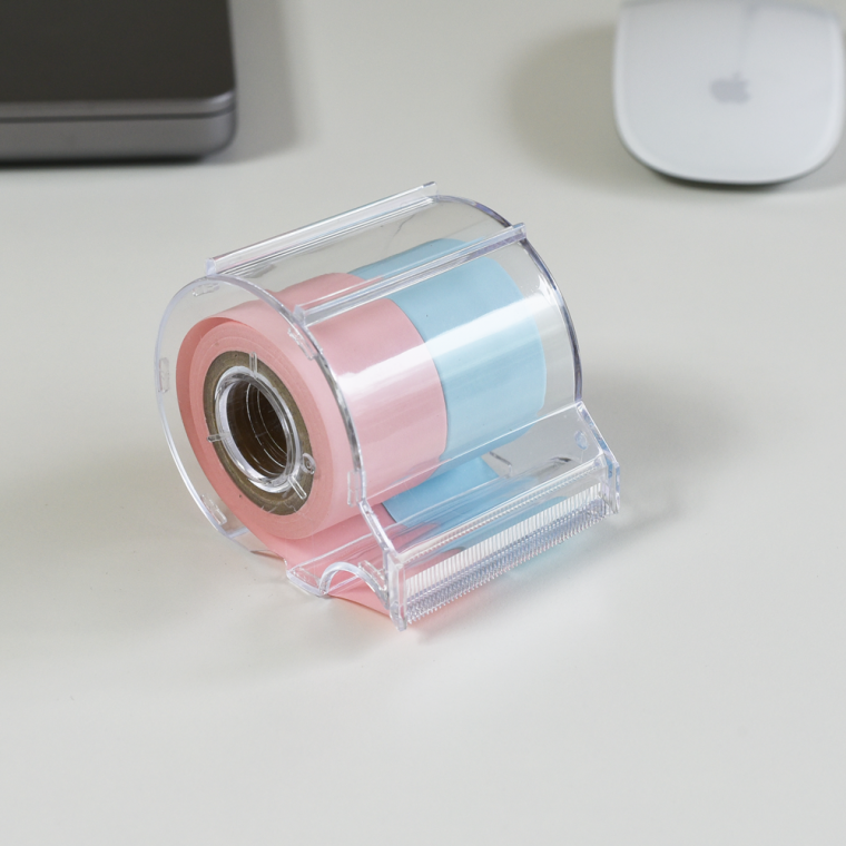 일본 스티커 롤메모지 2컬러 핑크&스카이블루 인덱스 다꾸템 메모지 25mm x 5M