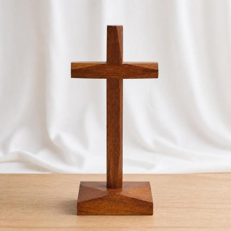 나무 십자가 원목 탁상 교회 성당 기도 십자가 20cm