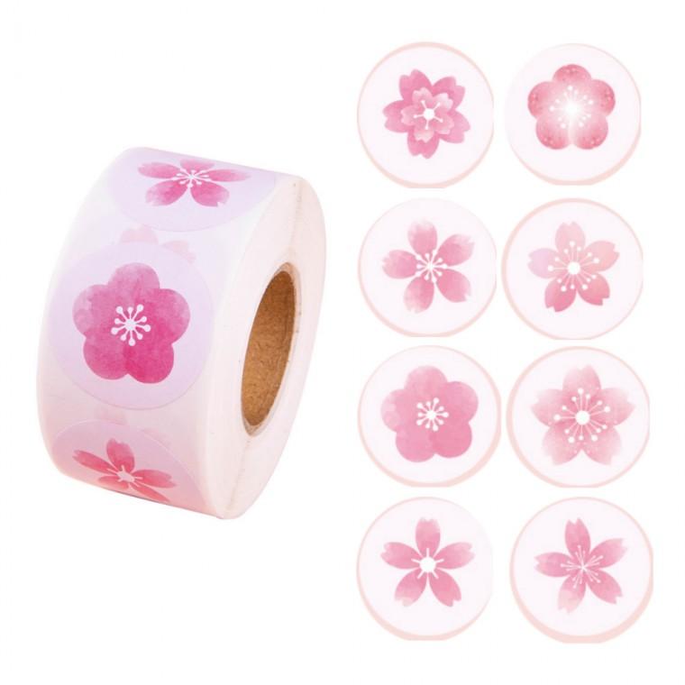 봄 벚꽃잎 원형 스티커 플라워 꾸미기 500pcs S-723