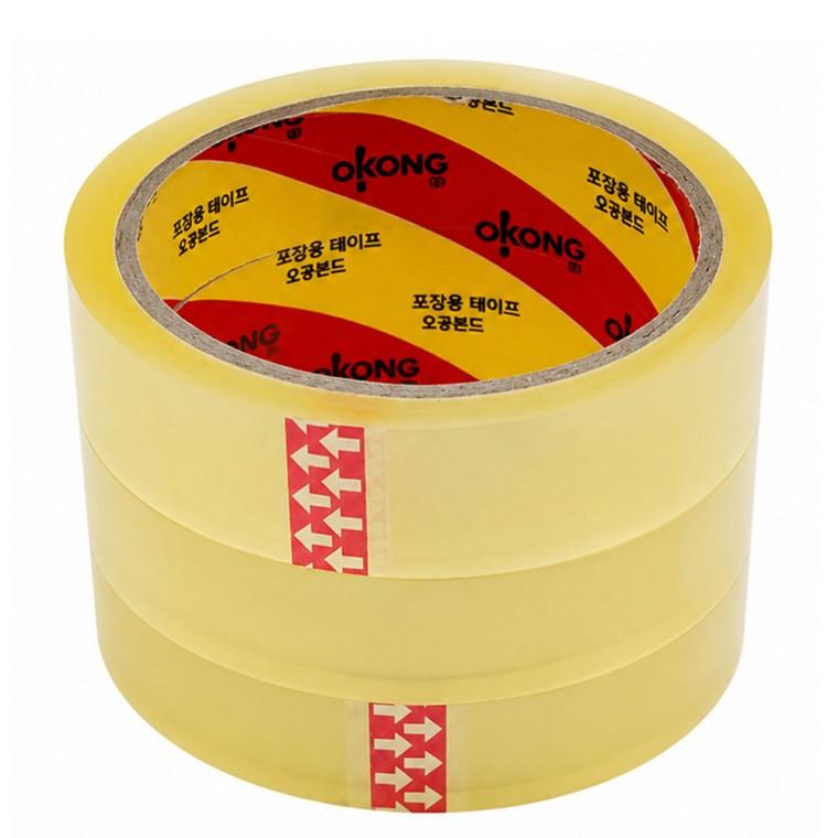 오공테이프 대용량 18mm X 40미터 리필용 OPP 문구 물레방아 3절 투명테이프