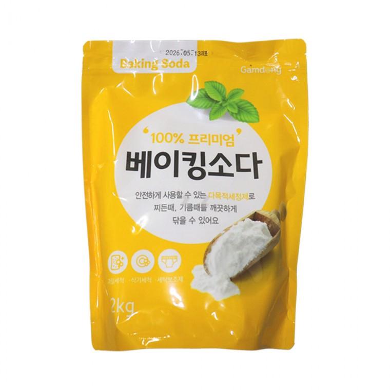 감동 100%프리미엄 베이킹소다 2kg-H/세제/빨래/세탁/가루세제/세탁기세제/청소