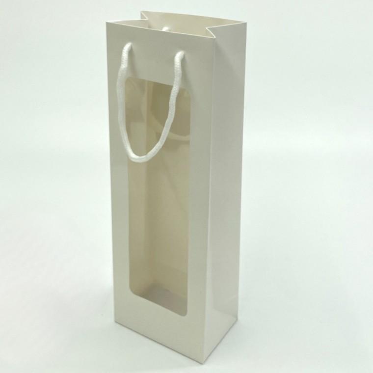 화이트 투명창 와인 쇼핑백 종이가방