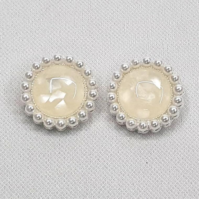 고급 장식 부자재 펄 진주 보석단추 21mm