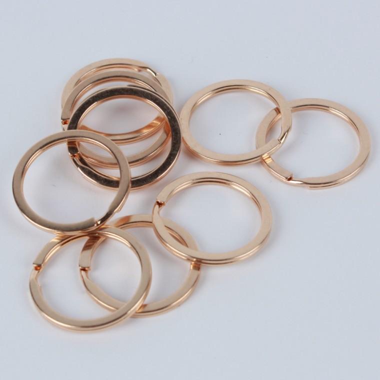 연결고리 납작 이중 오링 골드 30mm 10P