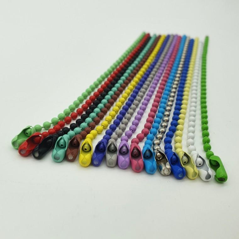 비즈키링 볼체인 군번줄 컬러 12cm 10P