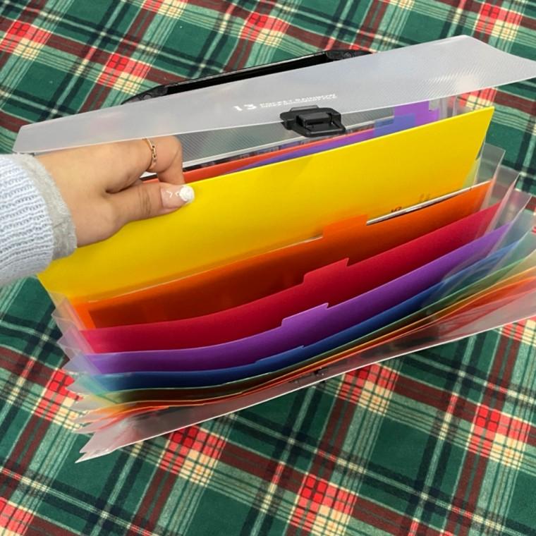 투명 아코디언 포켓 파일북 13칸