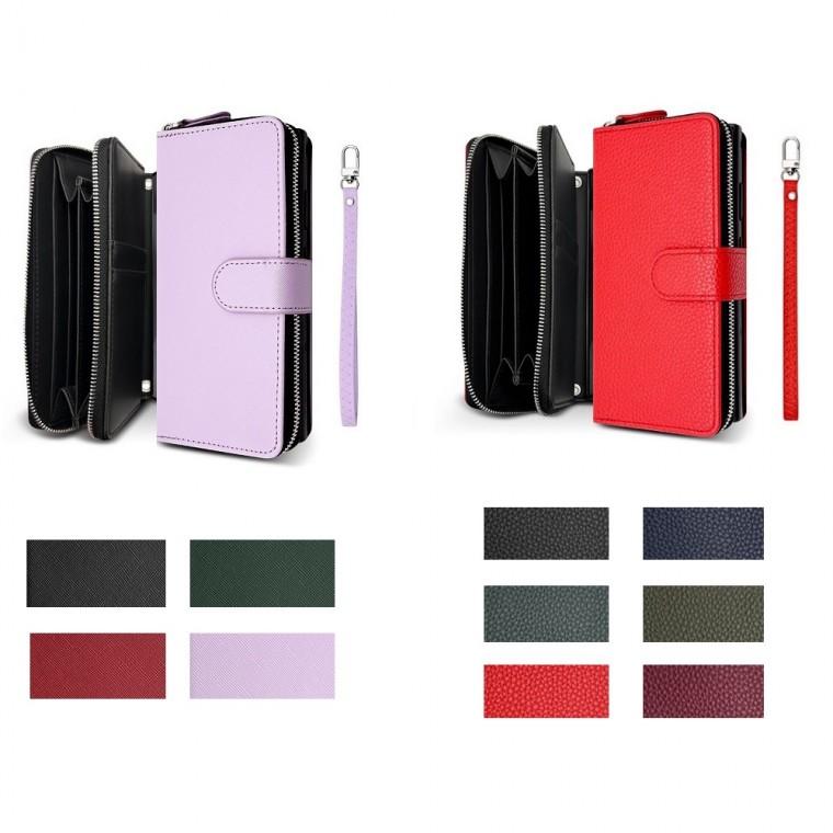 SU1) 갤럭시A23 LTE 케이스 SM-A235N 가죽 블락피 로야리 (2종) (지퍼) 스트랩 카드 지갑