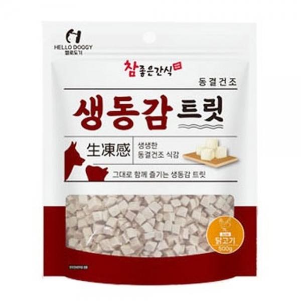 헬로도기 강아지간식 동결건조 생동감트릿 닭고기 500g