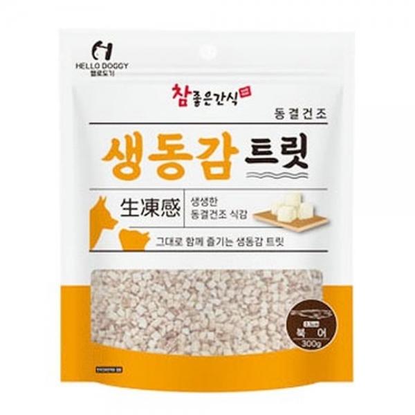 헬로도기 강아지간식 동결건조 생동감트릿 북어 미니 300g