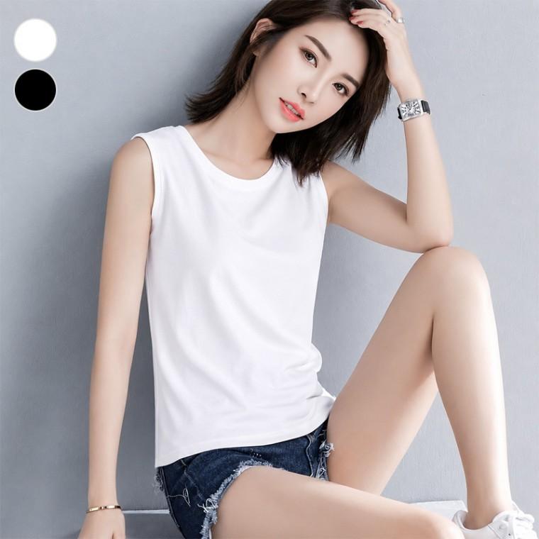 이너 베이직 슬리브리스 슬림핏 무지 라운드넥 민소매