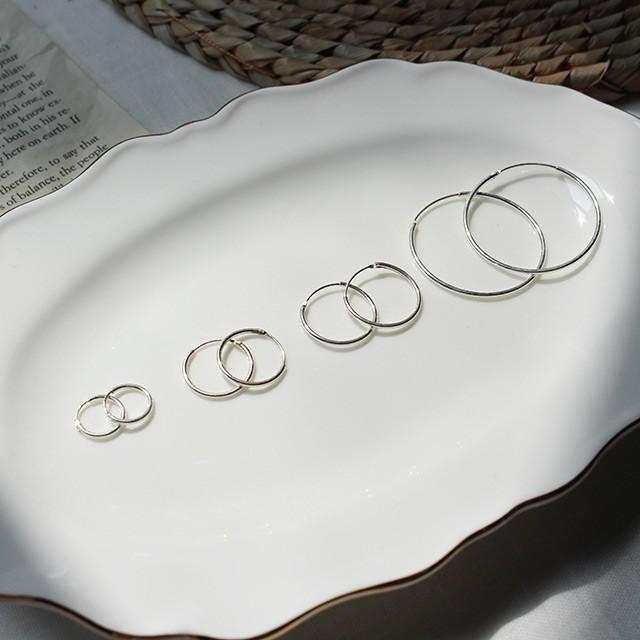 [은침] 올실버 silver92.5 파이프링 귀걸이 1쌍(2개)