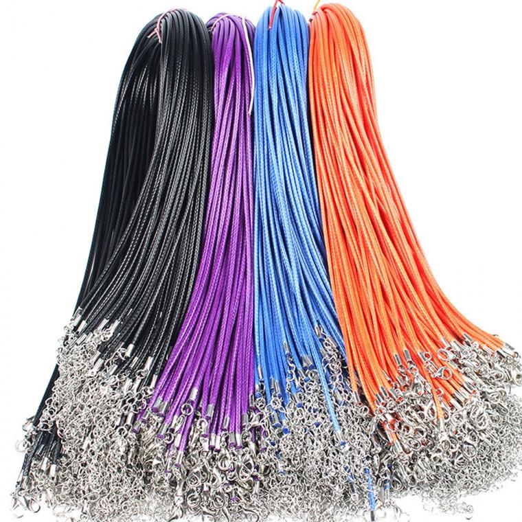 왁스끈 목걸이 딥퍼플
