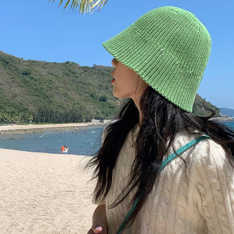 준캡 사계절 성인모자 세로줄 벙거지 돌돌이 밀짚모자 가림막 여성 여자 모자 버킷햇
