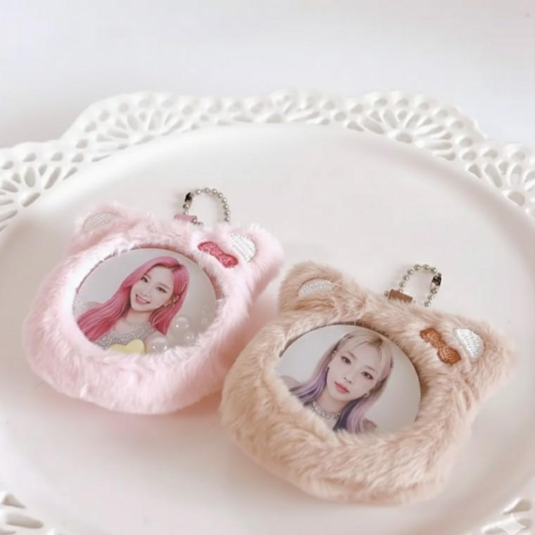 곰인형 캔뱃지 커버 홀더 키링 3종