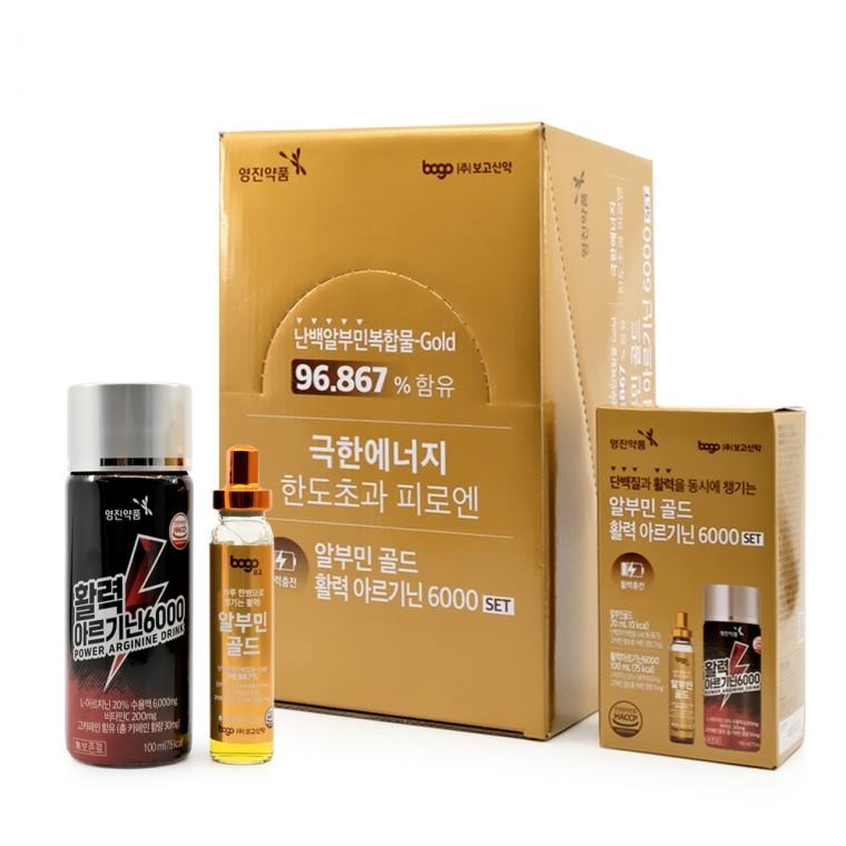 영진약품 활력충전 알부민 골드 활력 아르기닌 6000 SET (100ml+20ml) 10개