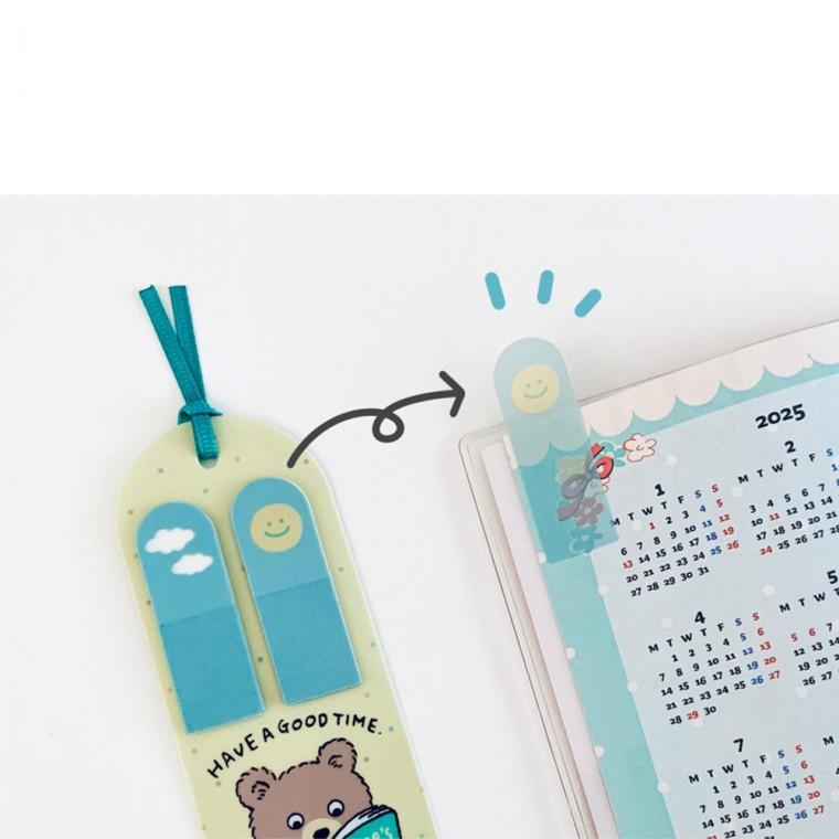 고양이 책갈피 북마크 점착 메모지 곰돌이 북클립 북마커 2종