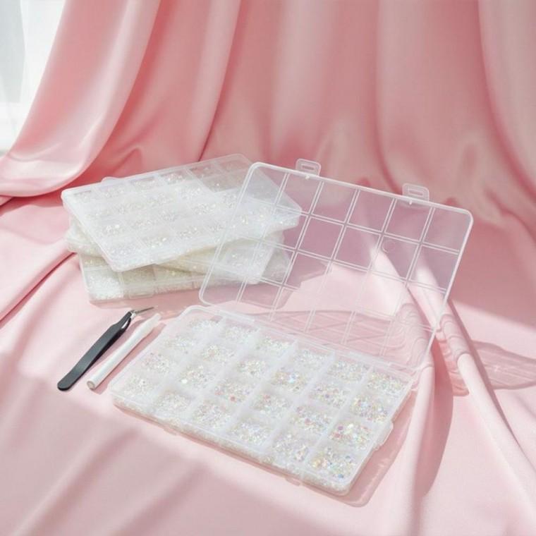 24칸 스톤세트 크리스탈 네일 스톤 공예재료 네일아트재료 DIY 아트세트 네일핀셋 스톤피커