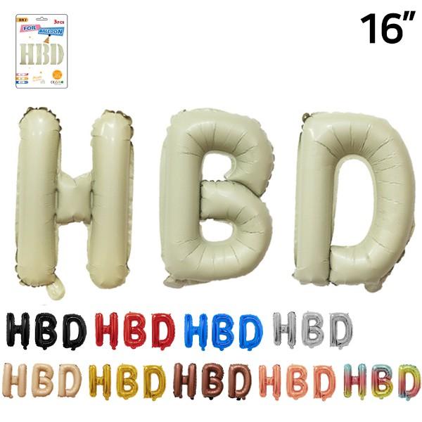 HBD 글자 세트 16인치 은박 풍선 영문 알파벳 글자 생일파티용품 이쁜풍선 레터링 생일 벽장식 꾸미기 파티