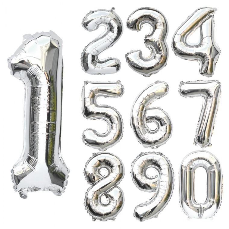 숫자은박풍선(소)실버 홈파티 장식 축하 기념일 생일