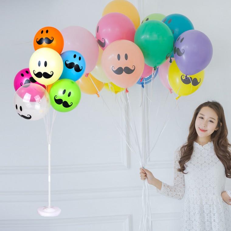 풍선꽂이장식세트130cm(콧수염혼합) 파티 풍선 장식