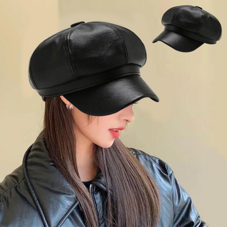 멋진언니 팔각모 클래식 스타일리쉬 레더 빈티지 고급
