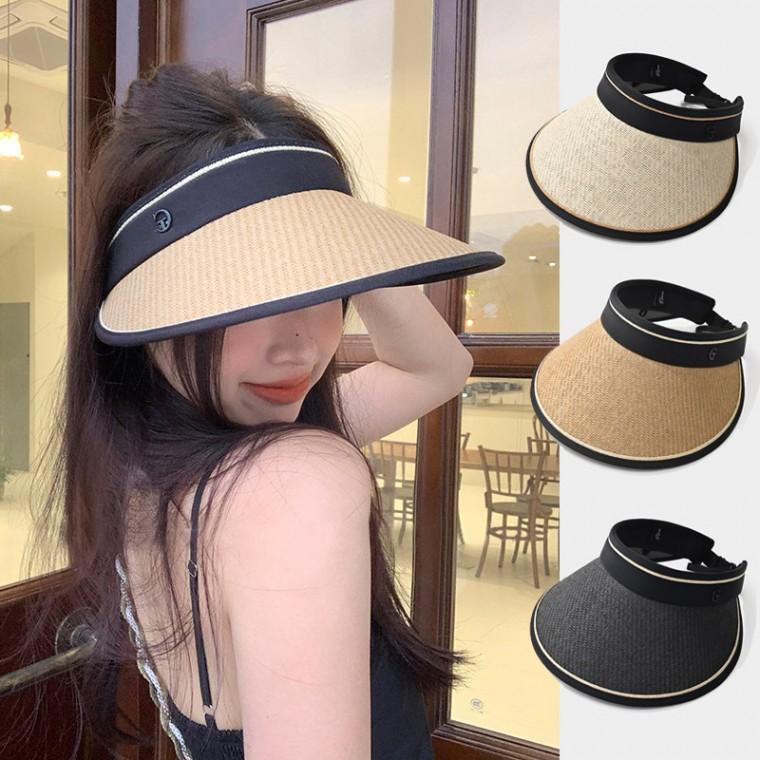 비치모자 간편보관 밀짚라인 돌돌이 썬캡 가벼운모자
