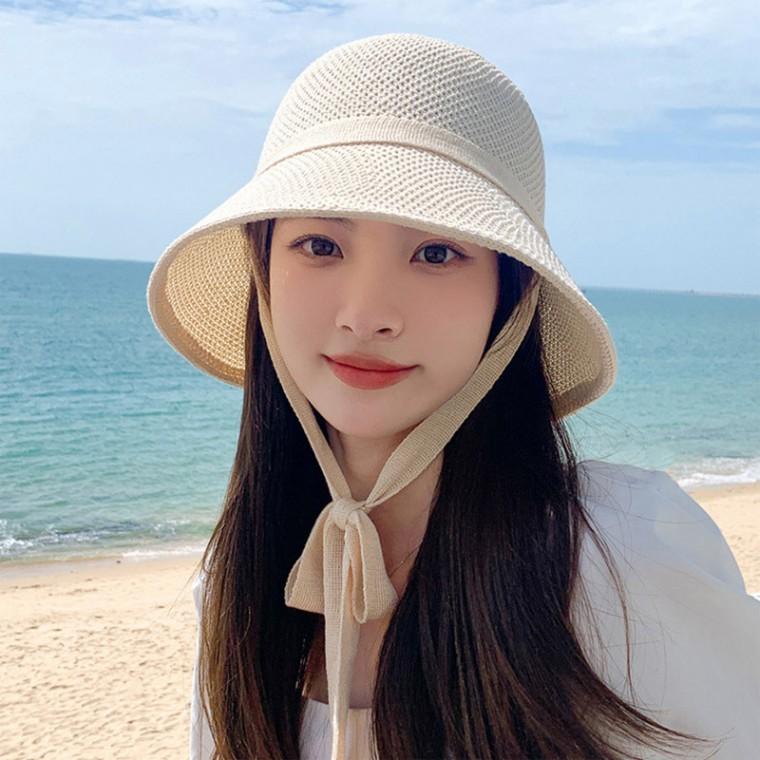 여성 버킷햇 벙거지 끈 보넷 소공녀 여름 리본 비치