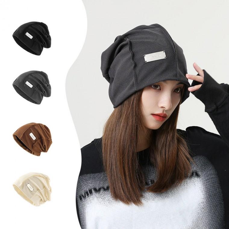 여성모자 패션비니 얇은 환우비니 사계절 메탈장식